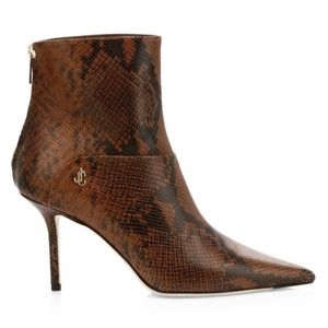 Jimmy Choo Beyla 85 Brown Snakeskin Boots